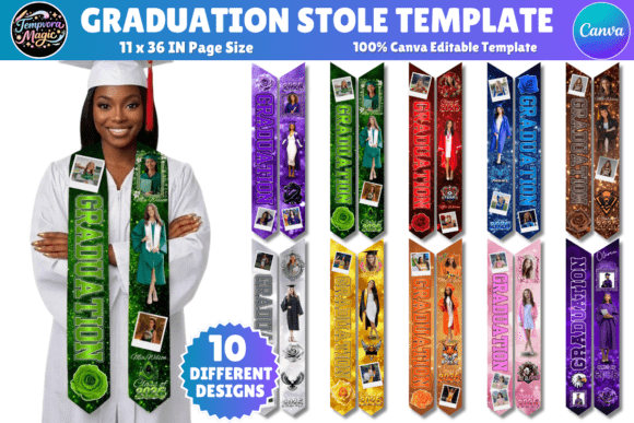 Download Graduation Stole Canva Editable Template - Editable Collection