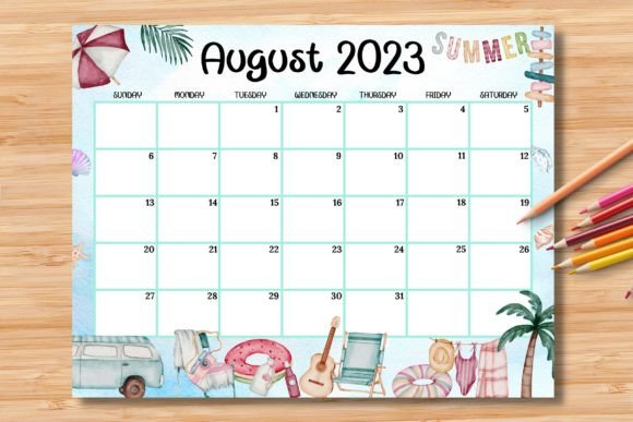 Download Editable/Fillable August 2023 Calendar - Editable Collection