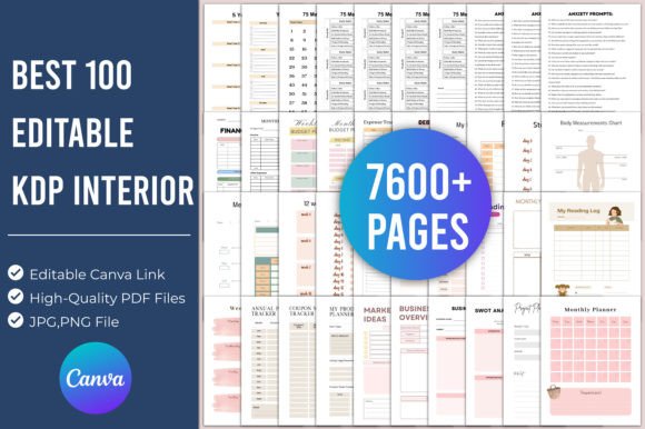 Download Best 100 Editable KDP Interior for Canva - Editable kdp interior Collection
