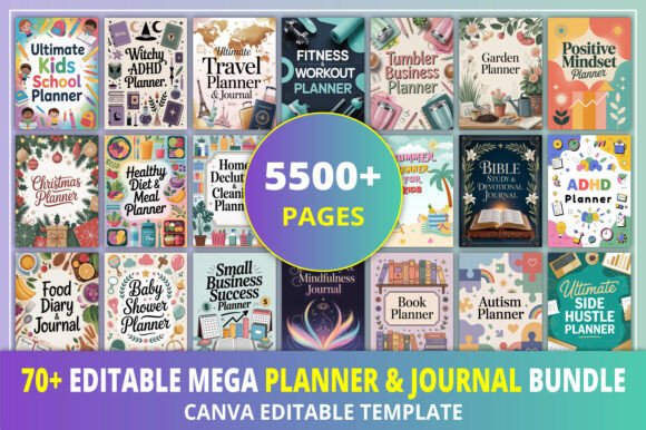 Download 70+ Editable Planner &amp; Journal Bundle - Premium Resources