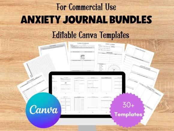 Download Anxiety Journal Editable Canva Templates - Editable Collection
