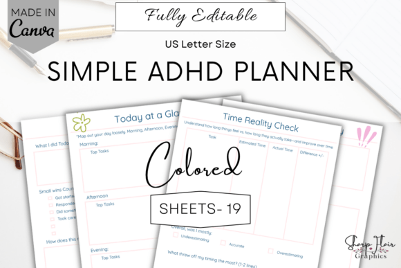 Download ADHD Planner Bundle Canva Editable - Editable Collection
