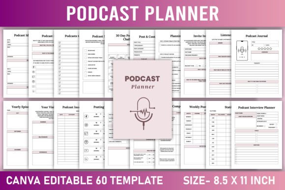 Download Editable Podcast Planner Canva Template - Editable Collection