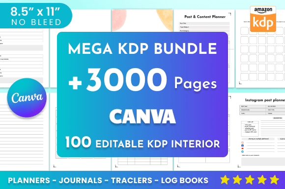 Download 100 Editable Canva Templates | KDP - Editable Collection
