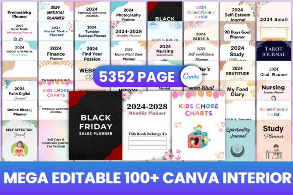 Download Mega Editable 100+ KDP Bundle Canva - Editable Collection