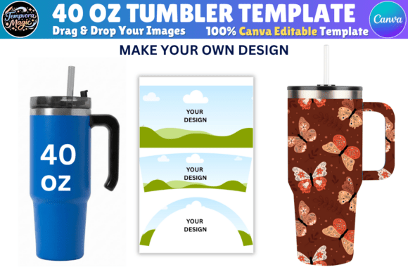 Download 40oz Tumbler Canva Editable Template - Editable Collection