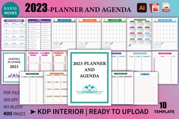 Download Editable KDP Planner and Agenda 2023 - Editable Collection