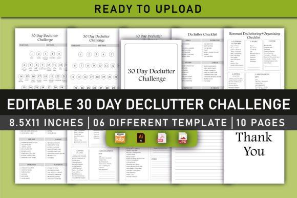 Download Editable 30 Day Declutter Challenge KDP - Editable Collection