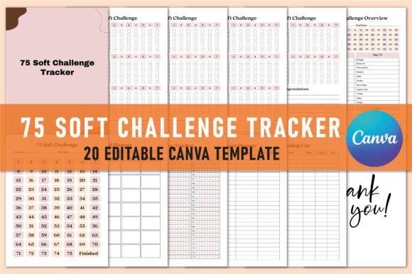Download Editable 75 Soft Challenge Tracker Canva - Editable Collection