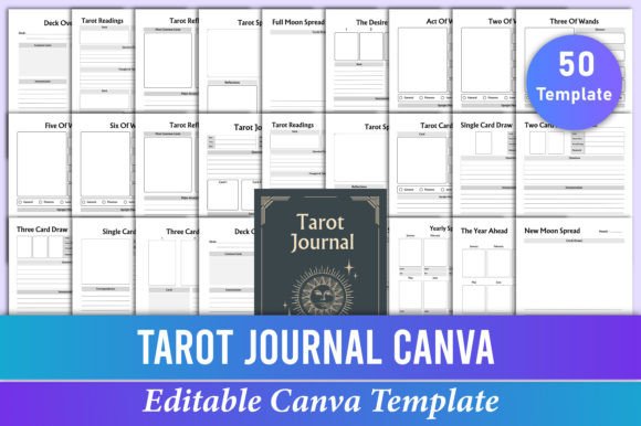 Download Editable Tarot Journal Canva Template - Premium Resources