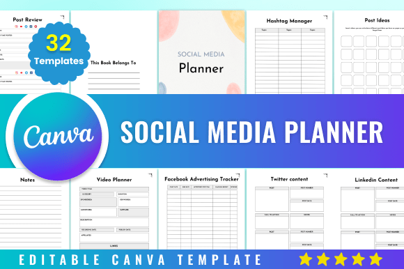 Download Editable Social Media Planner Kdp Canva - Editable Collection