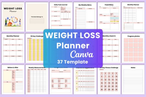 Download Editable Weight Loss Planner Canva - Editable Collection