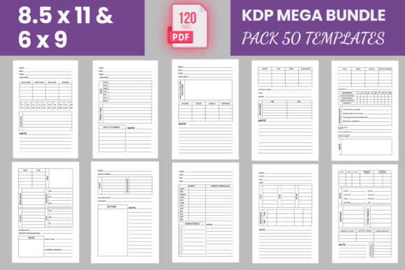 Download 50 KDP Interior Template Editable Bundle - Editable Collection