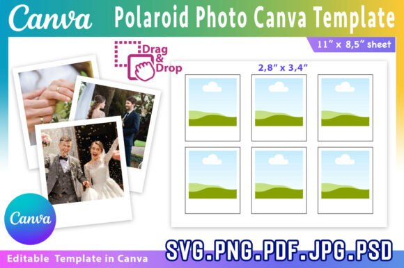 Download Polaroid Photo Canva Editable Template - Editable Collection