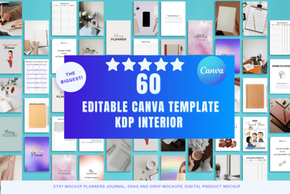 Download About 60 Editable Canva Templates KDP - Editable Collection
