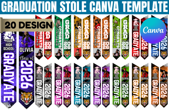 Download Graduation Stole Canva Editable Template - Editable Collection