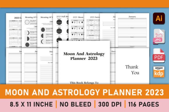 Download Editable Moon and Astrology Planner 2023 - Editable Collection
