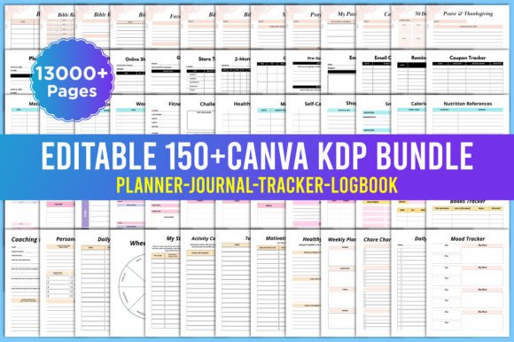 Download Editable 150+ Different Canva KDP Bundle - Editable Collection