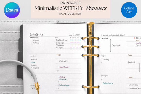 Download Editable Canva Weekly Planner Templates - Editable Collection