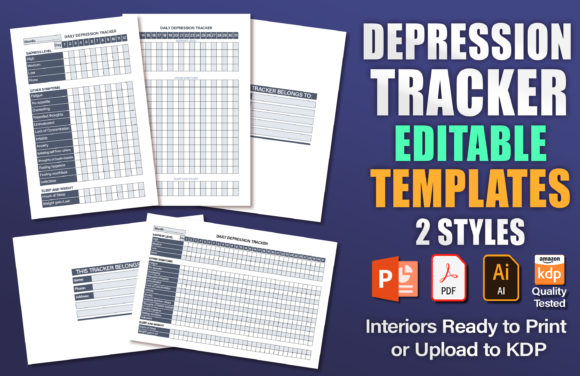 Download Depression Tracker Editable KDP Template - Editable Collection
