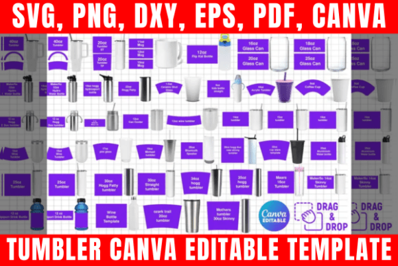 Download Tumbler Canva Editable Template Bundle - Editable Collection