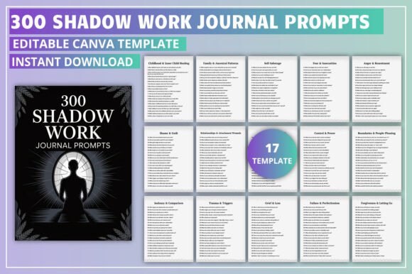 Download Editable 300 Shadow Work Journal Prompts - Editable Collection