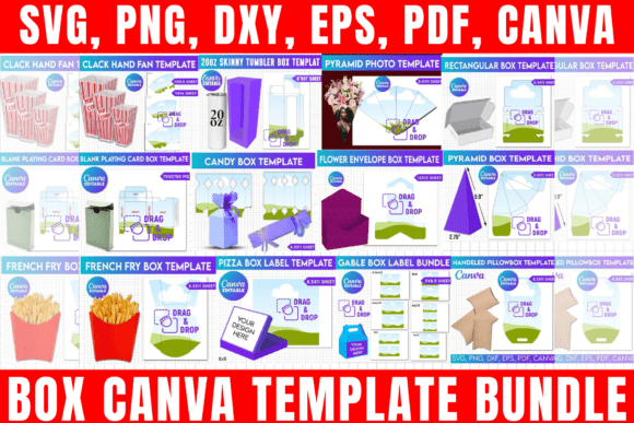 Download Box Canva Editable Template Bundle - Editable Collection