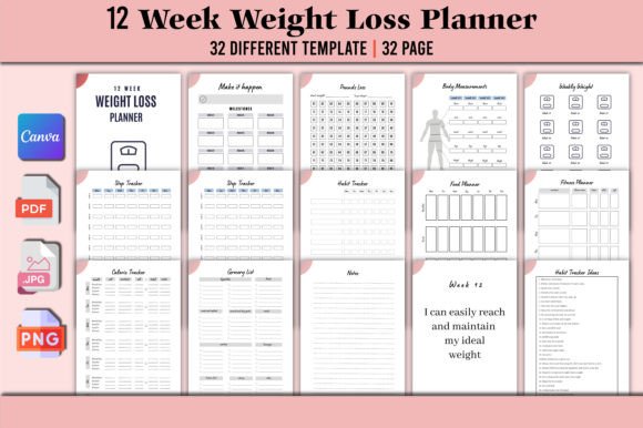 Download Editable Weight Loss Planner Canva - Editable Collection