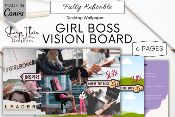 Download Editable Girl Boss Vision Board | Canva - Editable Collection