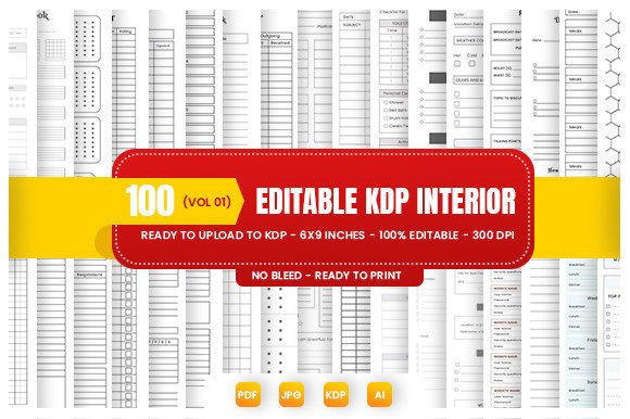 Download Mega Editable KDP Interior Bundle - Editable kdp interior Collection