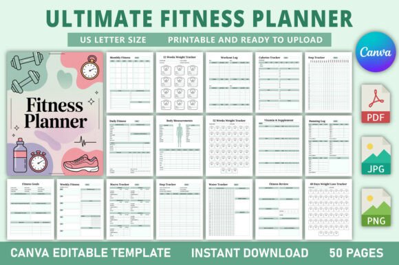 Download Editable Ultimate Fitness Planner - Editable Collection
