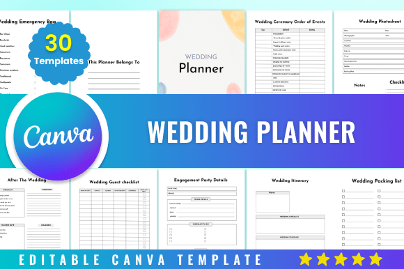 Download Editable Wedding Planner Kdp Canva - Editable Collection